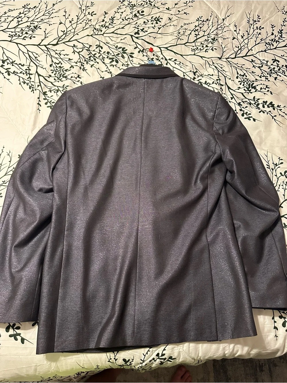 Kenneth Cole Reaction Metallic Charcoal Blazer with Blue Trim